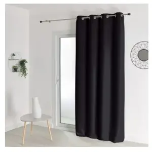 HomeMaison Rideau 100% occultant Ignifugé M1 Noir, Polyester, 260x240 cmVendu parrakuten