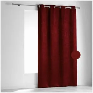 Linder Rideau Ignifugé En Velours Fiore Polyester/Velours Rouge