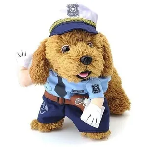 Costume chien policier chemise bleue deguisement pas cher