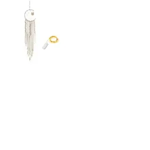 Attrape-Rêve Macramé Lune et Hibou guirlande LEDs Capteur Dream pas cher