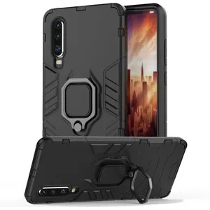 Compatible avec Huawei P30 - Coque Résistante Anti Choc avec Anneau Bague Anti Chute/béquille NOVAGO pas cher