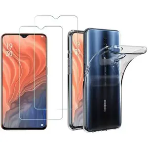 NOV@GO Coque Souple transparente + 2 Films en Verre trempé résistants Anti Casse écran pour OPPO Reno Z [Novago®]Vendu parcdiscount
