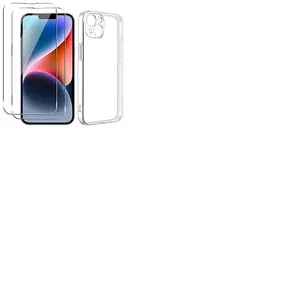 Coque gel transparente pour iPhone 14 PLUS et 2 protections écran verre trempé [Novago] pas cher