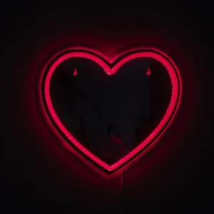 MIRROIR LED EFFET NEON C UR pas cher