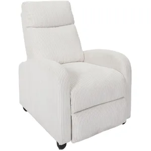Fauteuil de Relaxation Côtelé "Scott" 100cm Beige pas cher