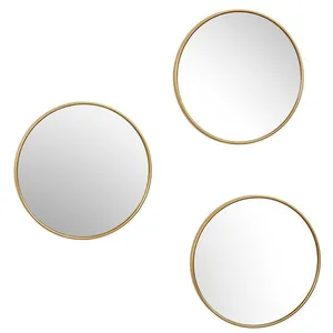 Miroir - Toronto - Lot de 3 - Doré - Ovale - 26 cm pas cher