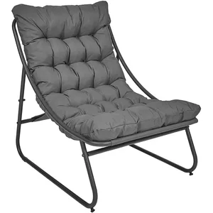 Fauteuil détente de jardin en métal Dolce vita gris pas cher
