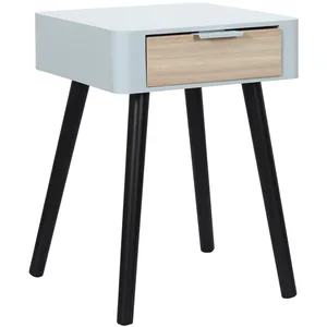 Table De Chevet - Home Deco Factory - 1 Tiroir - Bois - Gris pas cher