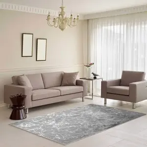 HOME DECO FACTORY - Tapis Imit Fourrure Imp Argenté Gris 120 x 170 cm