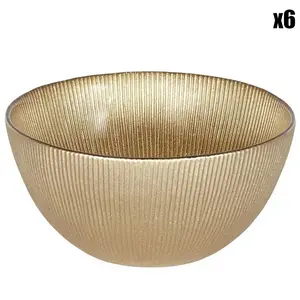 Lot De 6 Bols En Verre Design "royal" 70cl Or - Paris Prix pas cher