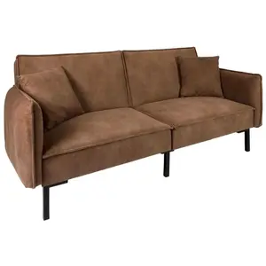 Canapé Club Convertible "minota" 198cm Marron - Paris Prix pas cher