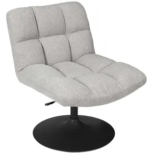 HOME DECO FACTORY Fauteuil pivotant - Anton - Gris Clair - Tissu - Hauteur réglable pas cher
