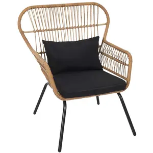 AC-DÉCO Poufs fauteuils et chaises - Fauteuil d'extérieur - L 81 x l 76 cm - Noir pas cher