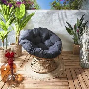 HOME DECO FACTORY Fauteuil pivotant - Tissu noir - L 86 x P 50 x H 92cm - CANCUN pas cher
