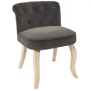 FAUTEUIL ELEONOR VELOURS GRIS pas cher