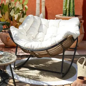 Fauteuil à Bascule & Coussin "tulum" 114cm Beige - Paris Prix pas cher