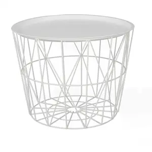 Table D'appoint Design "filaire" 52cm Blanc - Paris Prix pas cher
