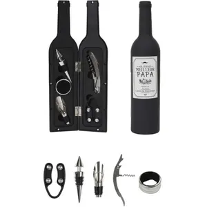 Coffret Vin "5 Accessoires" 32cm Noir - Paris Prix pas cher