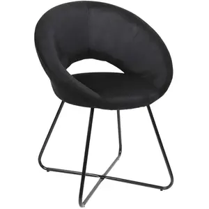 Comparateur de prix : Fauteuil Rond Velours Côtelé Giulia Noir Home Deco Factory