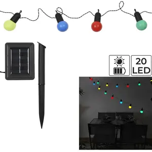 Guirlande Solaire Ampoules 4 Couleurs 20 Leds pas cher