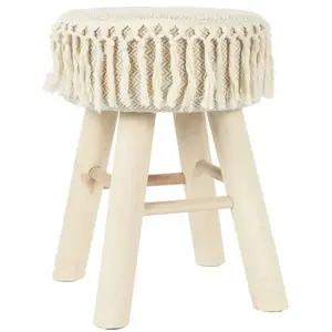 Tabouret en Bois "Pampa" 40cm Beige
