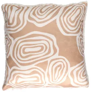 Coussin Déco Imprimé "Crush" 40x40cm Beige & BlancVendu parcdiscount