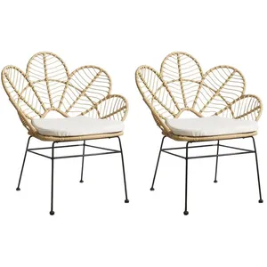 Fauteuil - Design - Honolulu - Naturel - Avec accoudoirs - Relaxation pas cher