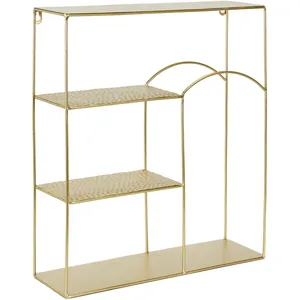 HOME DECO FACTORY Étagère Murale en Métal Martelé "Alia" 45cm Or pas cher