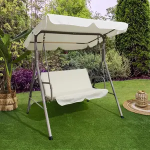 HOME DECO FACTORY BALANCELLE D'EXTÉRIEUR "SORIA" 160CM BEIGE pas cher
