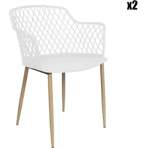Fauteuil de jardin design Malaga - Blanc - THE CONCEPT FACTORY - Métal - Intérieur/Extérieur pas cher