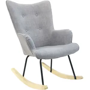 AC-DÉCO Fauteuil À Bascule Scandinave Helsinki - Gris pas cher