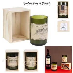 Bougie parfumée dans un Coffret Bois Vin Cmp H12CM M12