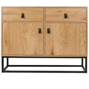 HOME DECO FACTORY Buffet aspect bois et métal Abbott pas cher