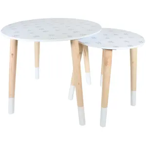 Tables gigognes en bois AC-DÉCO - Lot de 2 - Style scandinave - Tailles différentes pas cher