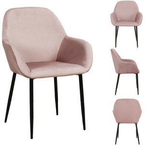 AC-DÉCO Poufs fauteuils et chaises - Fauteuil - L 55.7 cm x l 59.2 cm x H 85 cm - Giulia - Rose pas cher