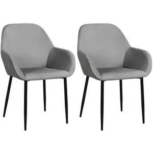 Fauteuil vintage - AC-DÉCO - Giulia - Tissu - Gris - L 55.7 cm x l 59.2 cm x H 85 cm pas cher