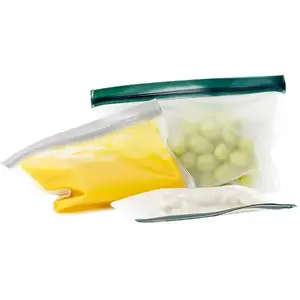 Look Concept Set van 3 maten - Herbruikbare Zakken - Hersluitbare Diepvries zakken - Bewaarzakjes - Broodzakjes pas cher