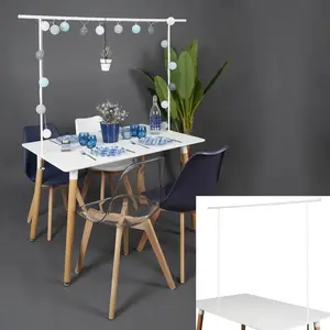 THE HOME DECO FACTORY BARRE DÉCORATIVE DE TABLE AJUSTABLE FER BLANC Blanc pas cher