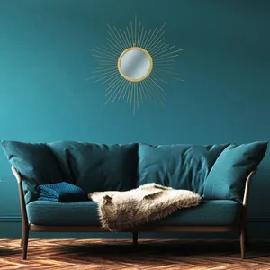 The Home Deco Factory HELIOS Miroir soleil mural - 66 cm - Jaune doré