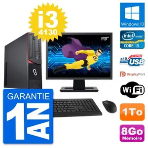 PC Fujitsu E920 DT Ecran 19" Intel i3-4130 RAM 8Go Disque 1To Windows ... pas cher