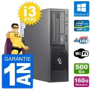 PC Fujitsu Esprimo E500 DT Intel i3-2100 RAM 16Go Disque 500Go Windows... pas cher