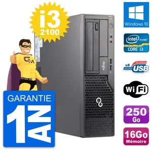 PC Fujitsu Esprimo E500 DT Intel i3-2100 RAM 16Go Disque 250Go Windows... pas cher
