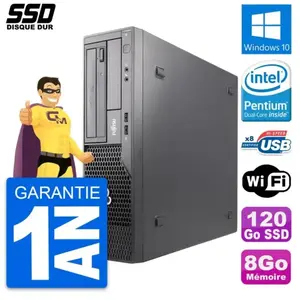 PC Fujitsu Esprimo E500 E85+ DT Intel G630 RAM 8Go SSD 120Go Windows 1... pas cher