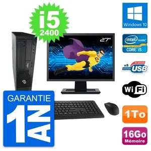 PC Fujitsu E500 DT Ecran 27" Intel i5-2400 RAM 16Go Disque 1To Windows... pas cher