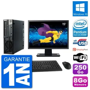 PC Lenovo M92p SFF Ecran 19" Intel G630 RAM 8Go Disque 250Go Windows 1... pas cher