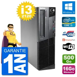 PC Lenovo M92p SFF Intel i3-2120 RAM 16Go Disque Dur 500Go Windows 10 ... pas cher