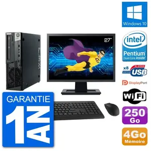 PC Lenovo M92p SFF Ecran 27" Intel G630 RAM 4Go Disque 250Go Windows 1... pas cher