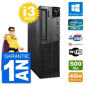 PC Lenovo M92p SFF Intel i3-3220 RAM 4Go Disque Dur 500Go Windows 10 W... pas cher