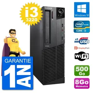 PC Lenovo M92p SFF Intel i3-3220 RAM 8Go Disque Dur 500Go Windows 10 W... pas cher