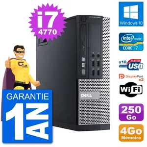 PC Dell 9020 SFF Intel Core i7-4770 RAM 4Go Disque Dur 250Go Windows 1... pas cher